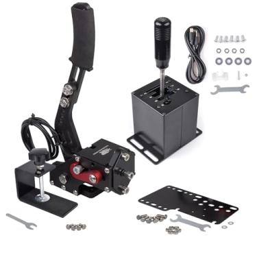 Imagem de CNRAQR PC USB Handbrake and Racing Game Simulator Shifter 6+R H Gear for Logitech G29/G27/G25/G920 with Thrustmaster T300RS/GT