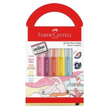 Imagem de Caneta Ponta Fina Com Cheirinho 5 Cores Faber-castell