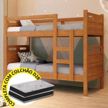 Imagem de Beliche com Colchão Confortável Reforçada Completa D28 Envio Imediato 