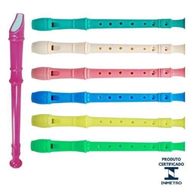 Imagem de Kit 05 Flauta de Brinquedo Para Crianças Cores Sortidas Musica Prenda 