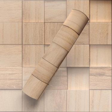Imagem de Papel De Parede Adesivo Estilo Cubos De Madeira Efeito 3D  - Bazar Dos