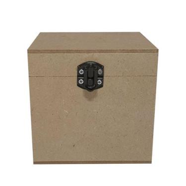 Imagem de Caixa Quadrada com Dobradiça e Fecho Personalizado 10x10x10 Kit 5un Md