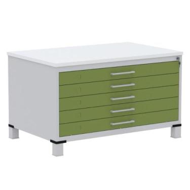 Imagem de Mapoteca 5 Gavetas Pandin 120 cm (Larg) Inmetro Tampo MDP Branco Estru