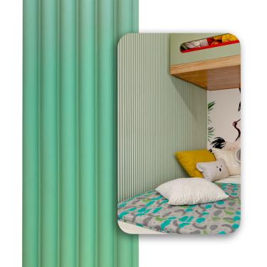 Imagem de Painel Ripado Cor: Verde Chá de uso Interno em WPC Moon 2,90m x 15cm