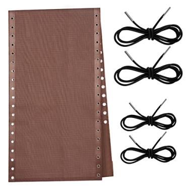 Imagem de Queekay Tecido de substituição para cadeira de gravidade zero com 4 cordões elásticos antigravidade cadeira de sala de estar de malha de tecido kit de reparo de cadeira de gravidade zero para cadeira reclinável de pátio, cadeira reclinável ao ar livre cadeira de piscina de gram