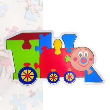Imagem de Quebra-Cabeça Infantil Trenzinho Colorido em MDF Adesivado com 11 Peças