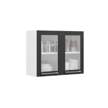 Imagem de Armário Aéreo Florença Branco 70cm 2 Portas com Vidro em Aço Itatiaia