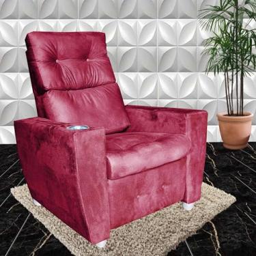 Imagem de Poltrona Para Idoso Reclinável 3 Posições Magazine Vermelho