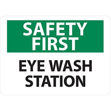 Imagem de National Marker SF181PB Placa "Safety First, Eye Wash Station", vinil PS, 25,4 cm x 35,5 cm