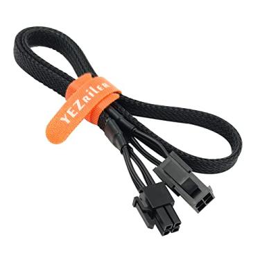 Imagem de (Pacote com 2) Cabo de extensão YEZriler ATX de 4 pinos, placa mãe CPU 4 pinos macho para adaptador fêmea para fonte de alimentação PSUs 20,8 polegadas (53 cm)