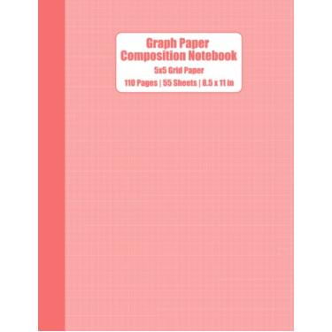 Imagem de Flamingo Pink 5x5 Grid Graph Paper Composition Notebook: 110 Pages, 55 Sheets, 8.5" x 11", Graph Paper for Designing/Writing/Mapping/Drawing/Journalling & Math/Science/Accounting/Engineering Students