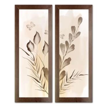 Imagem de Kit 2 Quadros Decorativos Restaurante, Sala De Jantar, Cafeteria, Lanchonetes, Bistrô 20x60cm (Kit Flor)