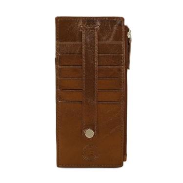 Imagem de Carteira fina com alça de proteção para cartão All in One da Leatherboss, Bronze metálico, Compacto