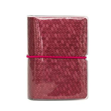 Imagem de Carteira feminina para cartão de crédito lealdade porta-cupons mini organizador de álbum de fotos, Hexágono de vinho em relevo, one size, Carteira com estojo de cartão