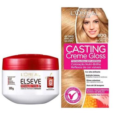 Imagem de Kit Creme de Tratamento Elseve Reparação Total 5 300g e Tintura Creme 