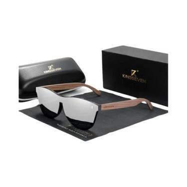 Imagem de Óculos de Sol de Madeira Vintage Kingseven - Unissex com Proteção UV40