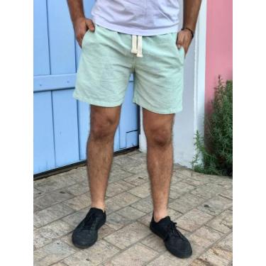 Imagem de Short Linho Masculino Básico Mauricinho Premium Lavado Alta Qualidade 