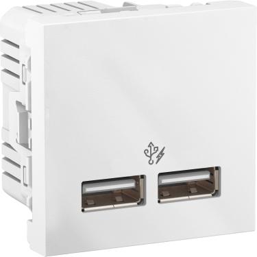 Imagem de Módulo Tomada Carregador 2 USBs 2.1A Tipo A 127/220Vca Branco Orion Cód. S70647304 – Schneider