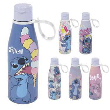 Imagem de Garrafa de Água Lilo Stitch Tampa Abre Fácil e Alça 530ml - PLASUTIL, 