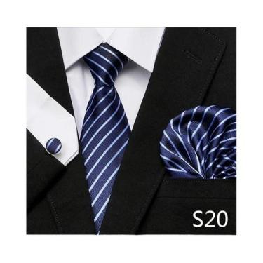 Imagem de Conjunto de Abotoaduras e Gravata Xadrez Vermelha para Homens - Ideal 