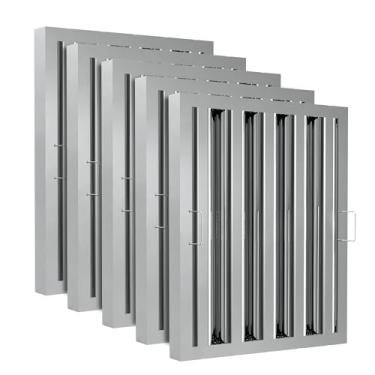 Imagem de Filtro de exaustor de cozinha comercial de aço inoxidável, filtro de graxa para exaustores de restaurante, listado na UL/NSF, 40 cm L x 39 cm A 4 filtros de exaustor (pacote com 5)