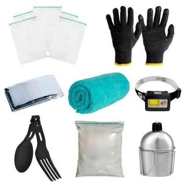 Imagem de Kit Ziplock + Cal Virgem + Talher + manta + cantil + Lenço - Dispropil