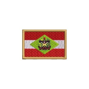 Imagem de BE0168-011 Bandeira Santa Catarina Brasil Patch Bordado 5,7×3,8cm (D- Arquivo Matriz para bordar.)