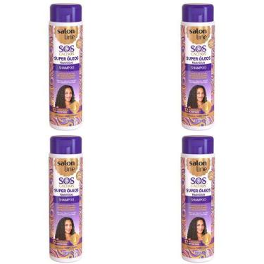 Imagem de Kit 4 Und Shampoo Salon Line Sos Cachos Nutritivo Cabelos Opacos 300ml