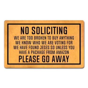 Imagem de Capacho engraçado de boas-vindas para decoração de varanda frontal com traseira de borracha 76,2 cm (C) x 45,7 cm (L)Não há necessidade de pedir muito quebrado para comprar, capacho Go Away da Amazon