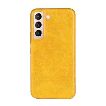 Imagem de Para samsung s23 22 s21 nota 20 ultra fino couro pele interior capa de telefone para galaxy a53 a52 a72 a12 a22 a03s, amarelo, para galaxy s23