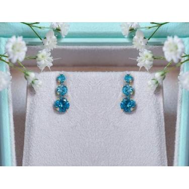 Imagem de Brincos Zircônia 3, 4 e 5mm de Ouro18k Kit com 3 pares - cores a selec