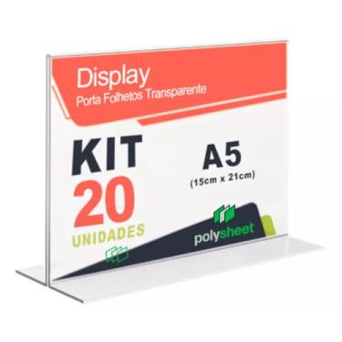Imagem de Display Porta Folheto Balcão Mesa Em Acrílico PS Tamanho A5 T Horizontal (15)