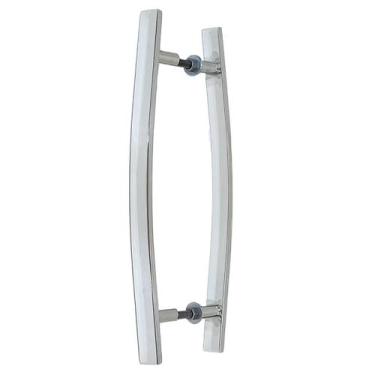 Imagem de Puxador Duplo Alumínio Curvo 40cm Porta Pivotante  Polido - Montelar A