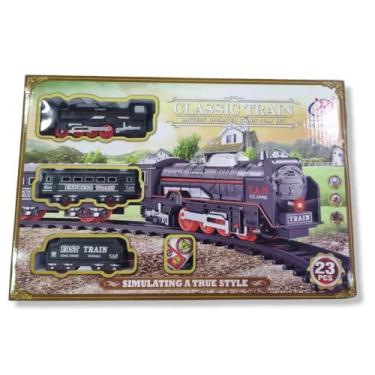 Imagem de Trem Ferroviário de Brinquedo com 3 Vagões 15 Trilhos com Som e Luz a 