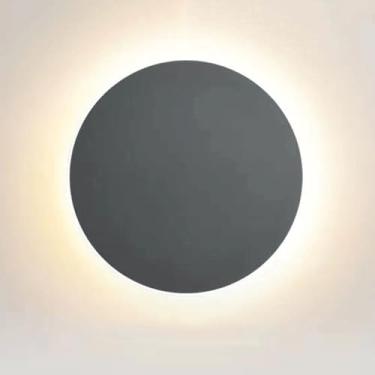 Imagem de Luminária de parede moderna para decoração de casa, luminária de parede LED redonda, luminária de parede circular de metal com fio, 3000K, arandelas de parede de cabeceira, corredor, escadas