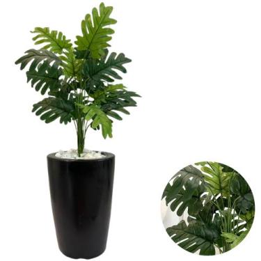 Imagem de Planta Artificial Bananinha Com Vaso Cone E Pedras Brancas  - PlantaIm