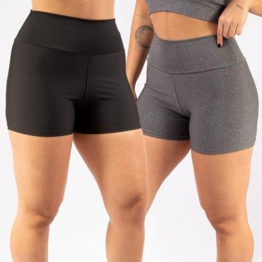 Imagem de Kit 2 Short Curto Suplex Fitness Academia Malha Ginástica Cintura Alta