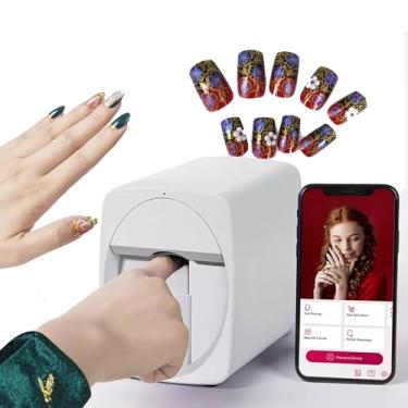 Imagem de Impressora Digital MóVel Para Nail Art - MáQuina PortáTil Para Pintura De Unhas MáQuina Impressora 3d Para Unhas Com Suporte Wifi/FaçA Você Mesmo, 30 Segundos, ImpressãO E ReproduçãO Como Uma Só