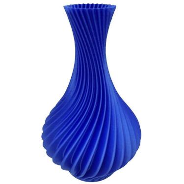 Imagem de Vaso Espiral 3d Plantas Decorativo 18 Cm Azul Brilhante