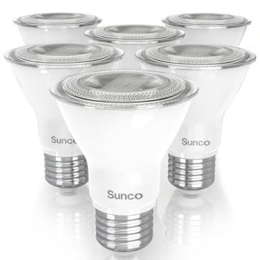 Imagem de Sunco Pacote com 6 lâmpadas LED PAR20, lâmpada de holofote para ambientes externos, 500 LM, 7W (equivalente a 50W), branco suave 2700K, base média E26, regulável, iluminação de pista para uso interno