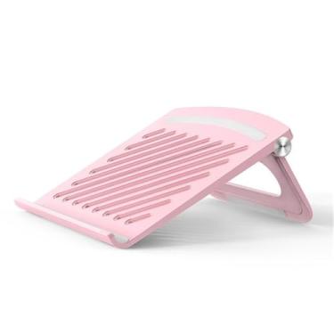 Imagem de Suporte para laptop Suporte dobrável para laptop, suporte de resfriamento de plástico portátil para laptops de até 17" Elevador para laptop(Pink)