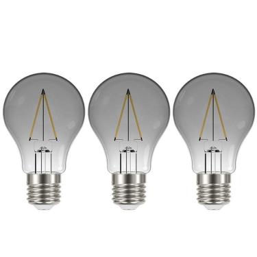 Imagem de Lâmpada Led Fumê 30w Iluminação Kit 3 Unid. Decorativa Vintage Branco Quente Retrô Multifilamento Luz Casa Decoração