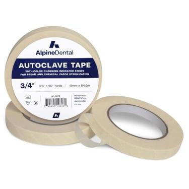 Imagem de 60 Yd. Roll of Autoclave Tape 3/4" – Indicates Sterilization for Dental Tools, Surgical Instruments, & Tattoo Accessories – Heat Tape for Chemical, Dry Heat, & Autoclave Sterilizers by Alpine Dental