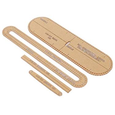 Imagem de Modelo de Fabricação de Carteira Curta, 4 Unidades, Chaveiro Transparente Acrílico de Couro Padrão de Corte que Faz Artesanato de Couro Estêncil Legal para Costura