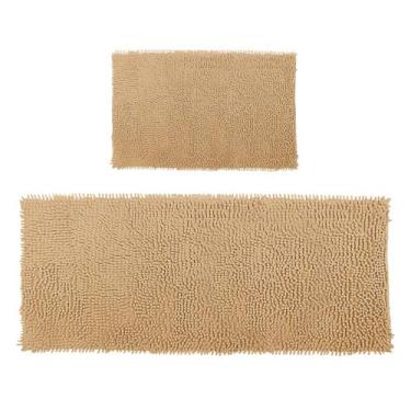 Imagem de Kit Tapete Bolinha 100x50cm e Tapete Bolinha 58x38cm - Rozac, Cáqui