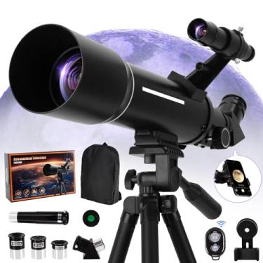 Imagem de Telescópio, telescópios para astronomia de adultos, telescópio refrator de abertura de 70 mm de 400 mm para iniciantes em astronomia, tripé e adaptador de telefone, mochila de telescópios portáteis, presentes legais de astronomia