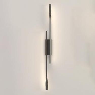 Imagem de HOSETEON Arandela de parede linear de LED, lâmpada de parede longa rasgada de metal para lavagem de parede, arandelas de parede para quarto, moderno, candeeiro de parede