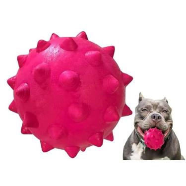 Imagem de Brinquedo Para Cães Bola Grande Maciça Extra Forte 70mm Cachorro Grande Brinquedo Hard (Rosa)