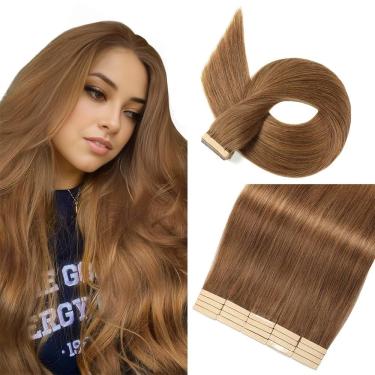 Imagem de Fita adesiva em extensões de cabelo YNSNR Tawny Brown 56 cm, 20 unidades para mulheres