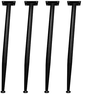 Imagem de TIECHUINIUB Pernas de móveis 4 * mesa de metal ajustável, pés de pernas de móveis, pé de suporte de pernas de barra de café da manhã de metal, armário de café, suporte de TV - preto ||45 cm